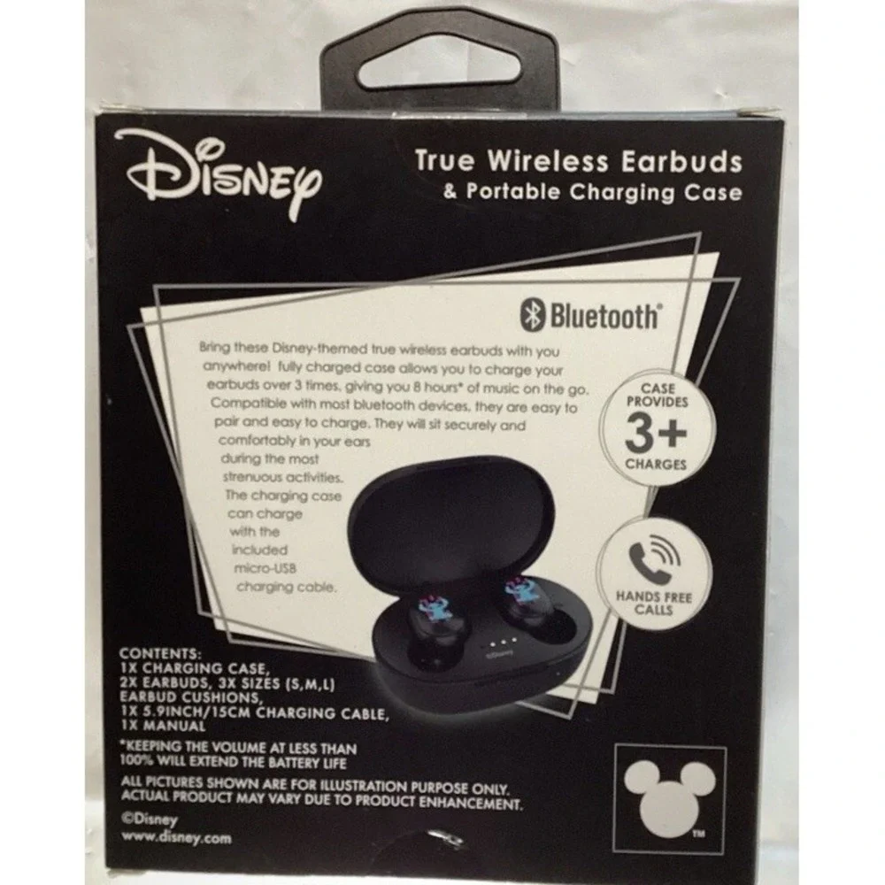 DISNEY STITCH True Wireless Earbuds & Portable Charging Case Bluetooth NEW